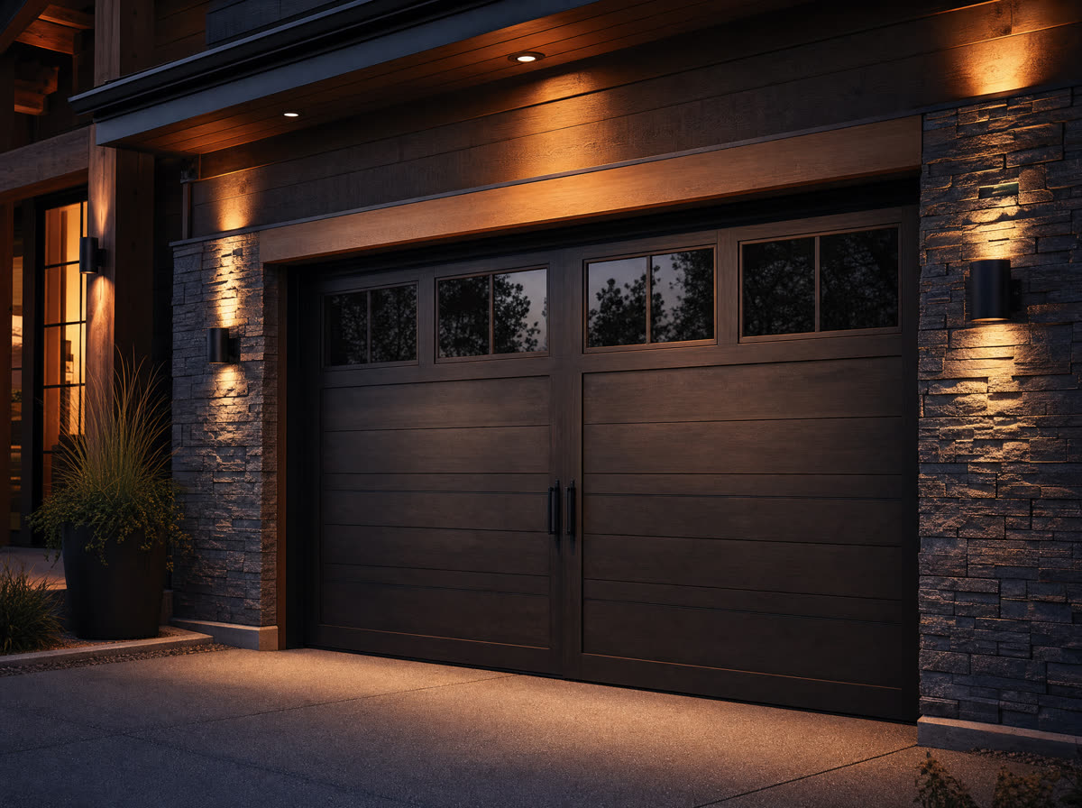 Modern garage door repaired by Garage Door Rescue in Foley, AL