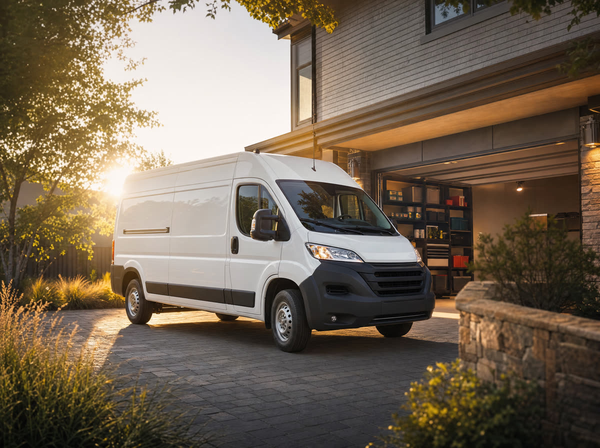 Garage Door Rescue service van on a same-day call